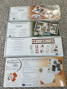 NIP Creative Memories Sports Scrapbooking Items-Basketball/Football/Volleyball